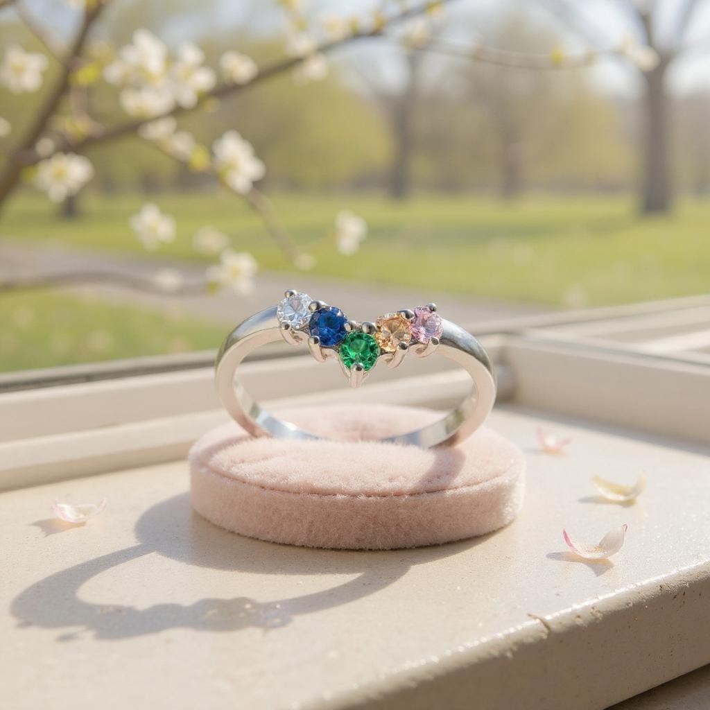 Rainbow Wishbone Ring