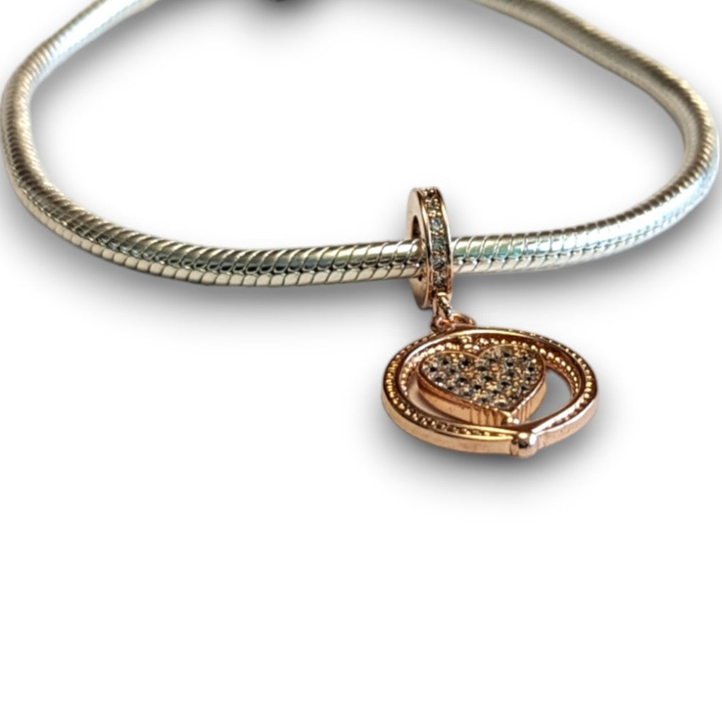 Spinning LOVE Heart Dangle Charm