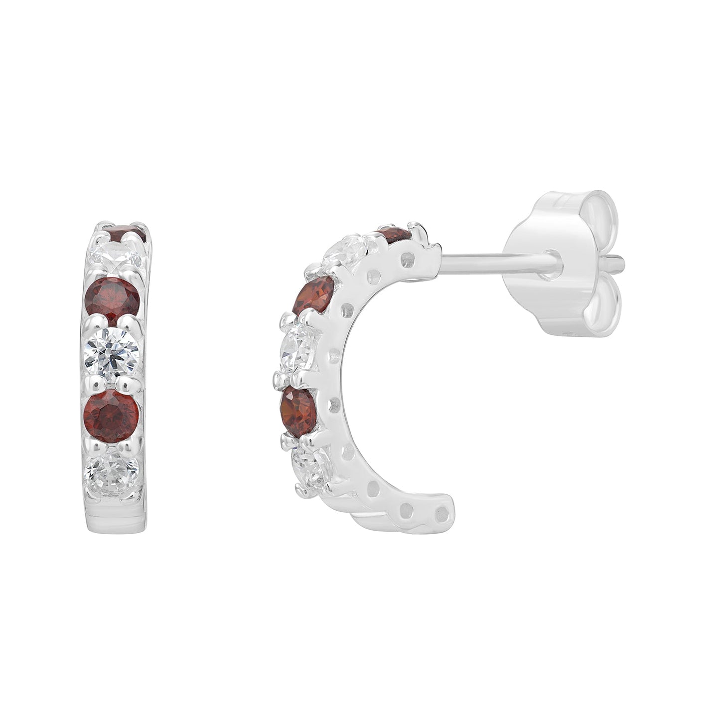 Ruby Half Hoop Earrings