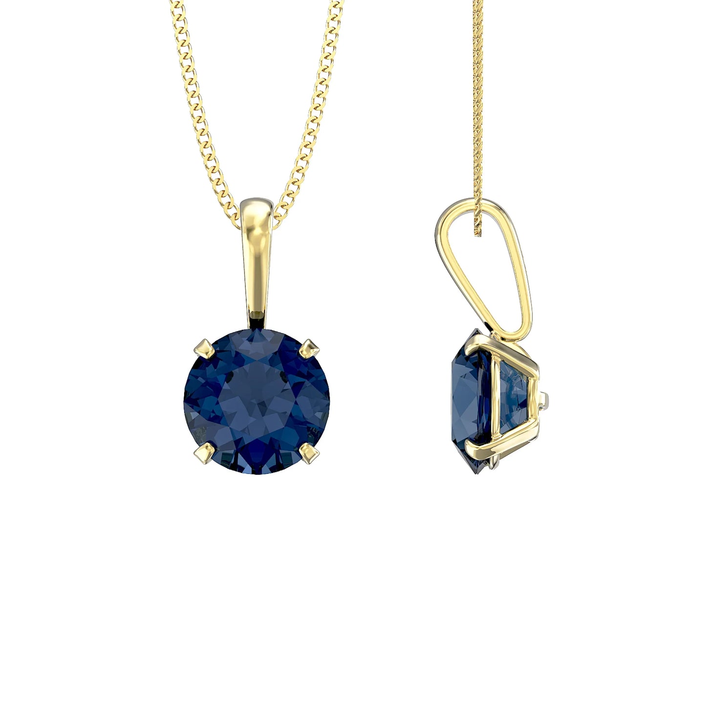 September Birthstone Sapphire Pendant Necklace