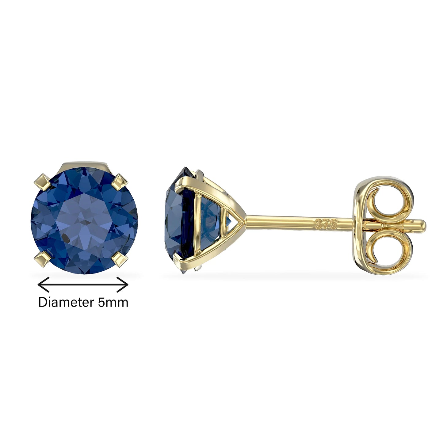 September Birthstone Sapphire Stud Earrings