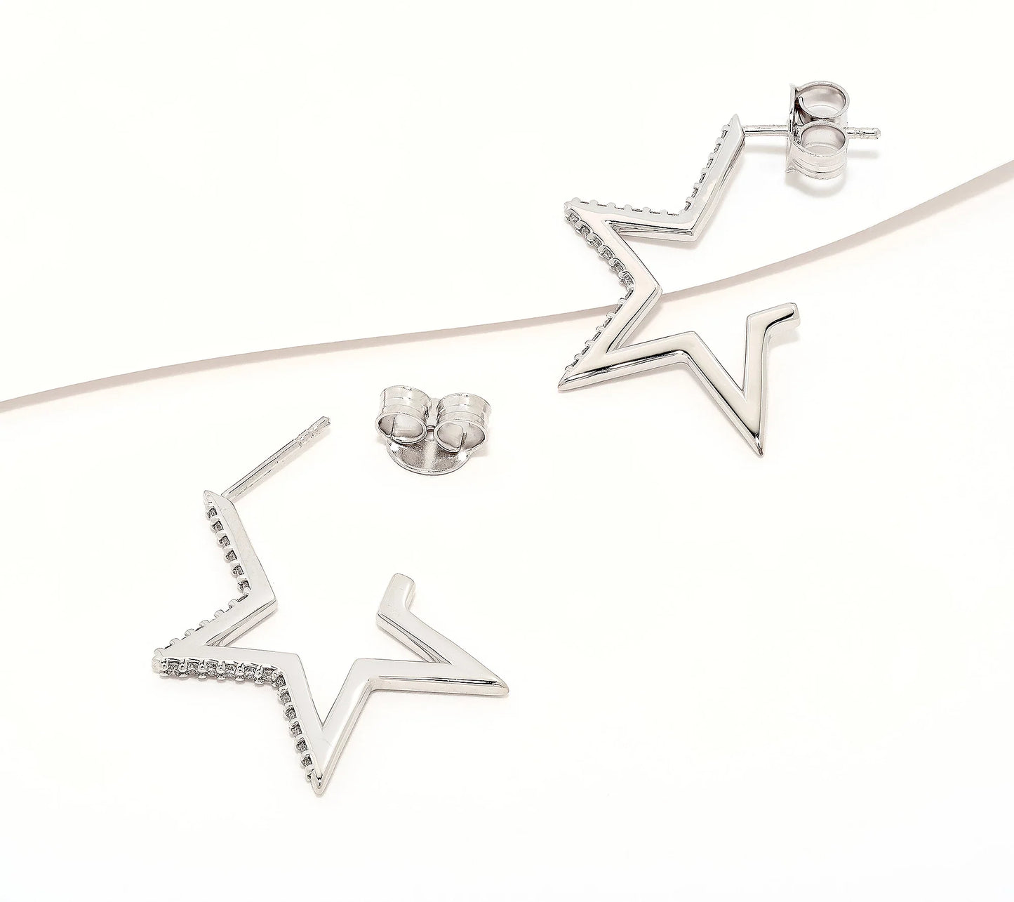 Cubic Zirconia Star Hoops