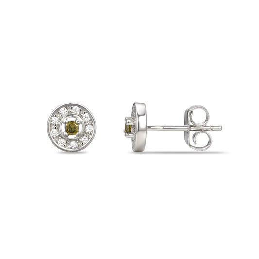August Cubic Zirconia Birthstone Stud Earrings