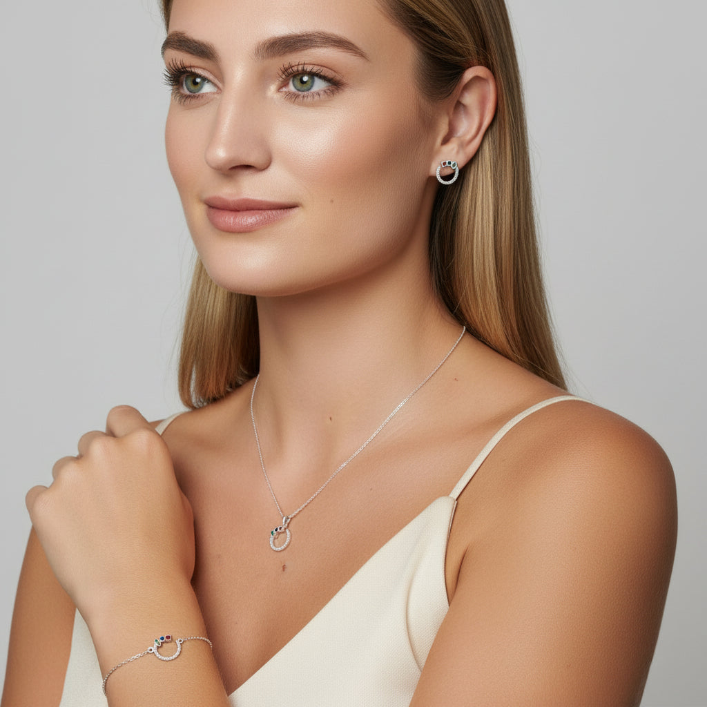 Willow Open Circle CZ Jewellery Set