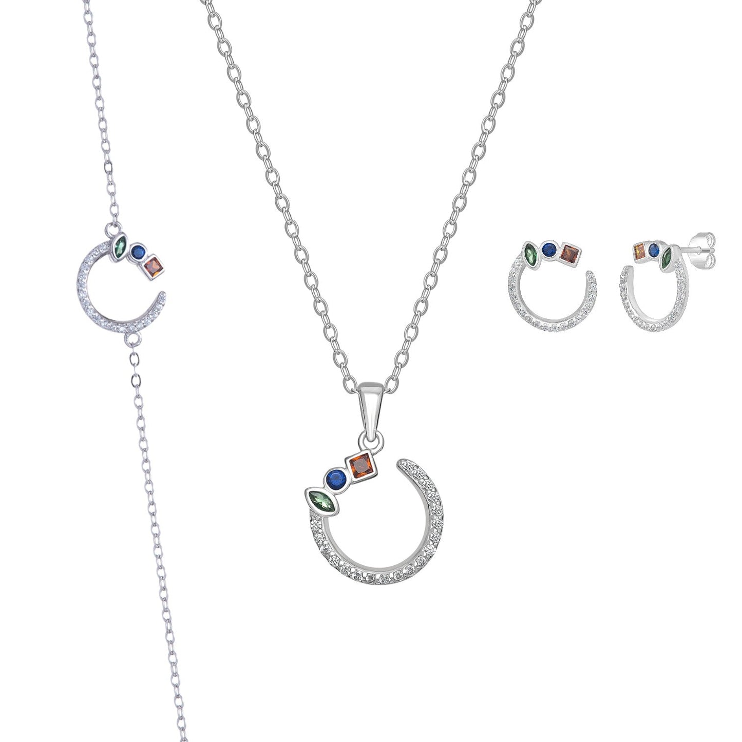 Willow Open Circle CZ Jewellery Set