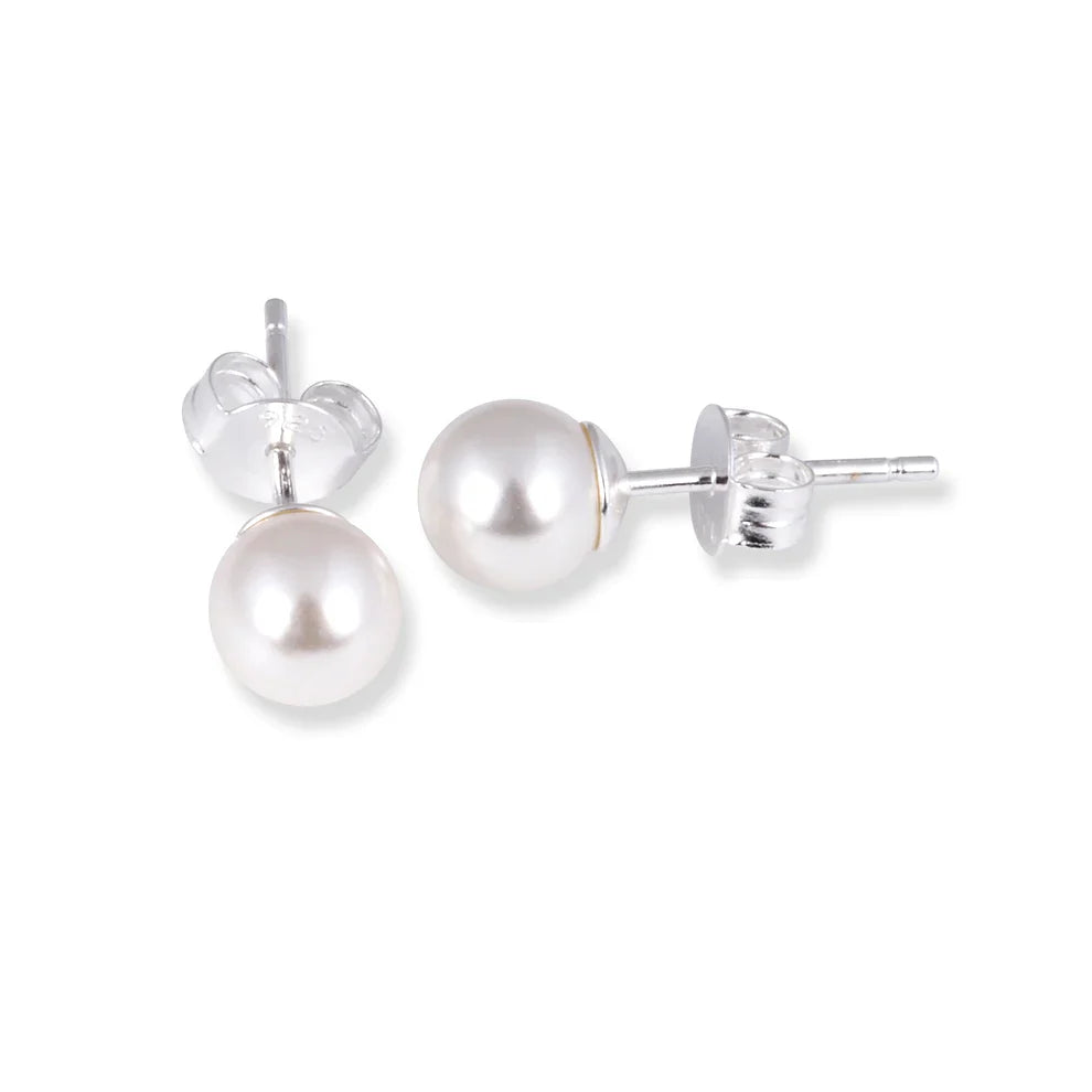 6mm Simple Pearl Stud Earrings