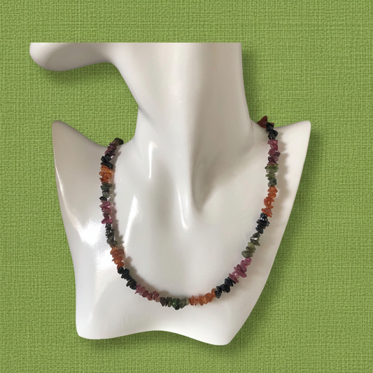 Watermelon Tourmaline Chip Necklace