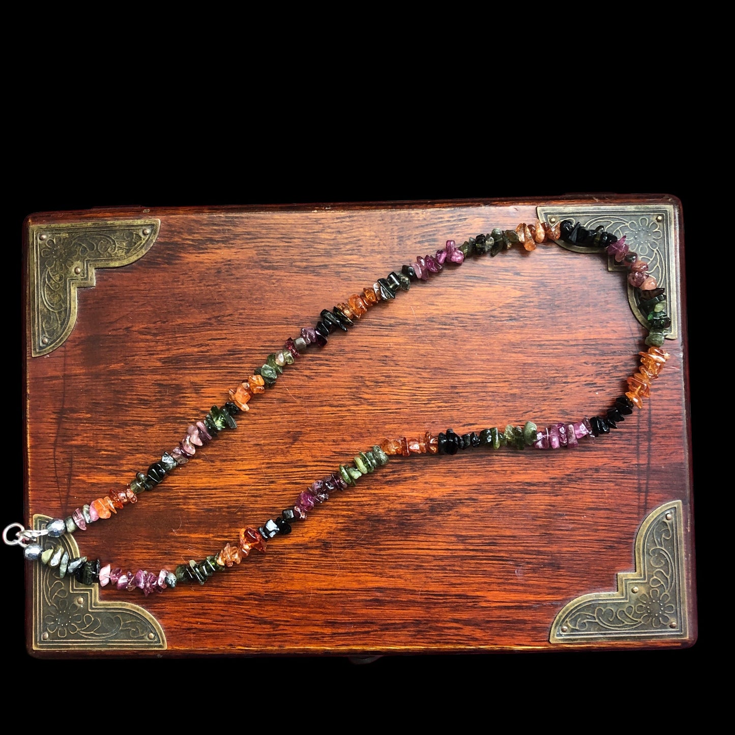 Watermelon Tourmaline Chip Necklace