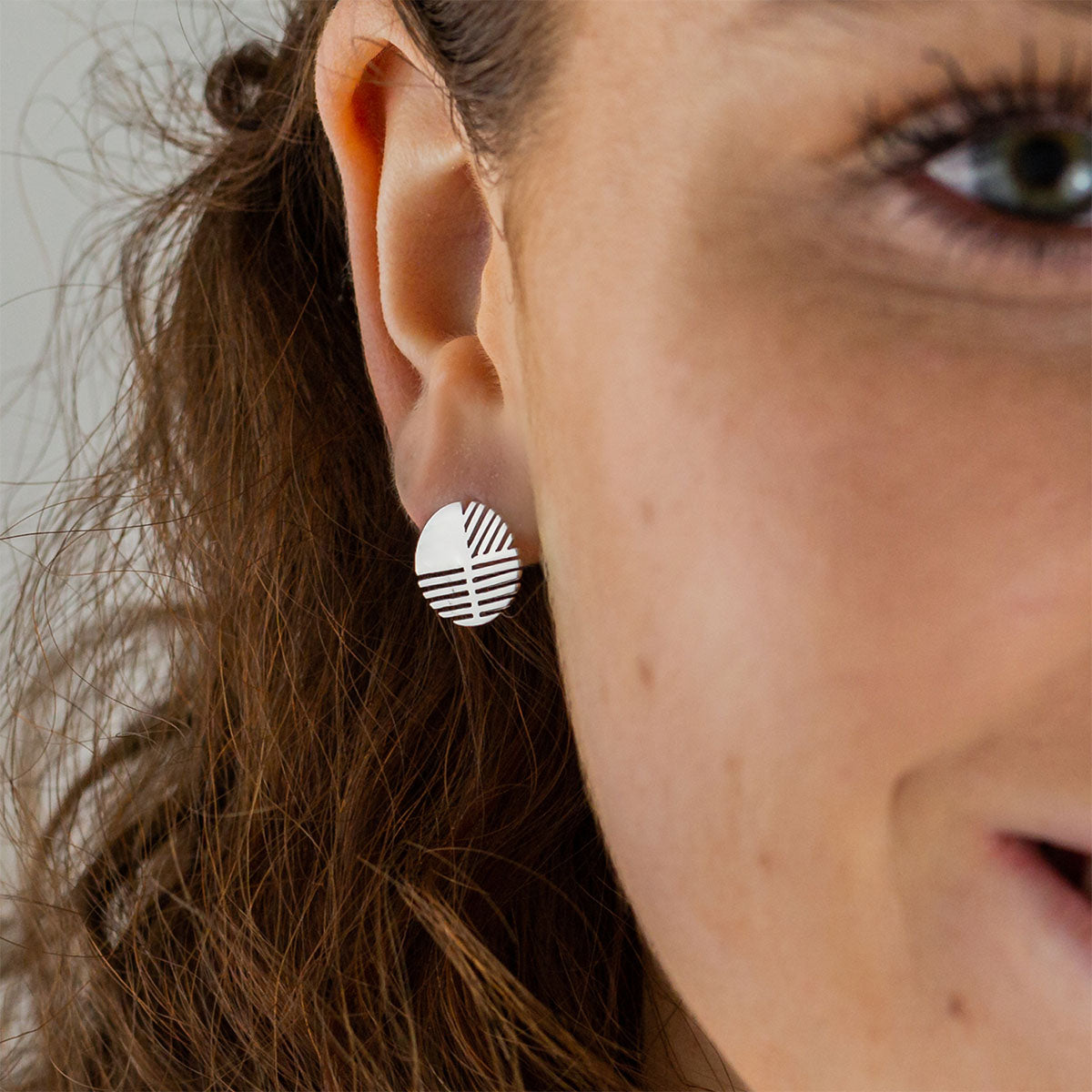 Art Moderne Silver Stud Earrings