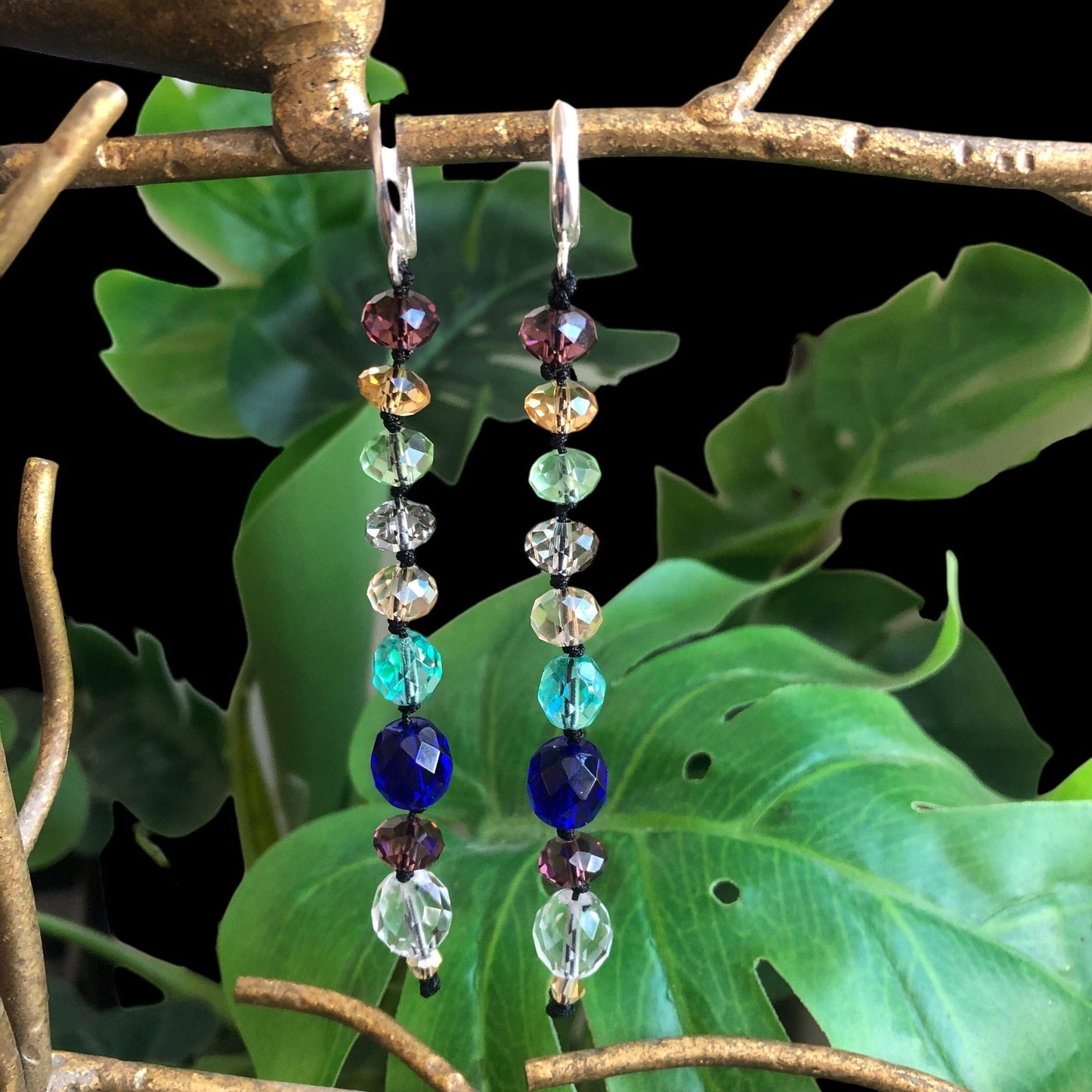 Colourful Crystals Beaded Earring