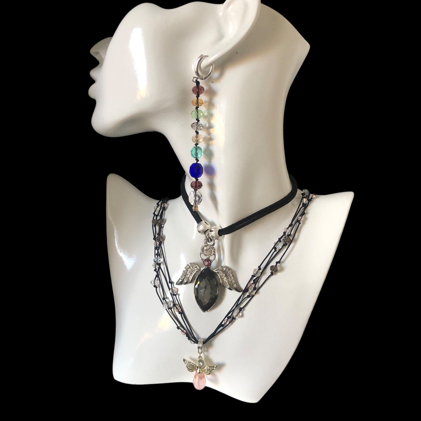 Crystal Angel Beaded Necklace