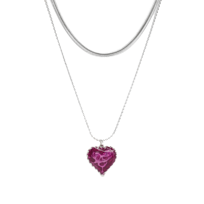 Sahi Love Heart Enamel Collar Pendant Necklace