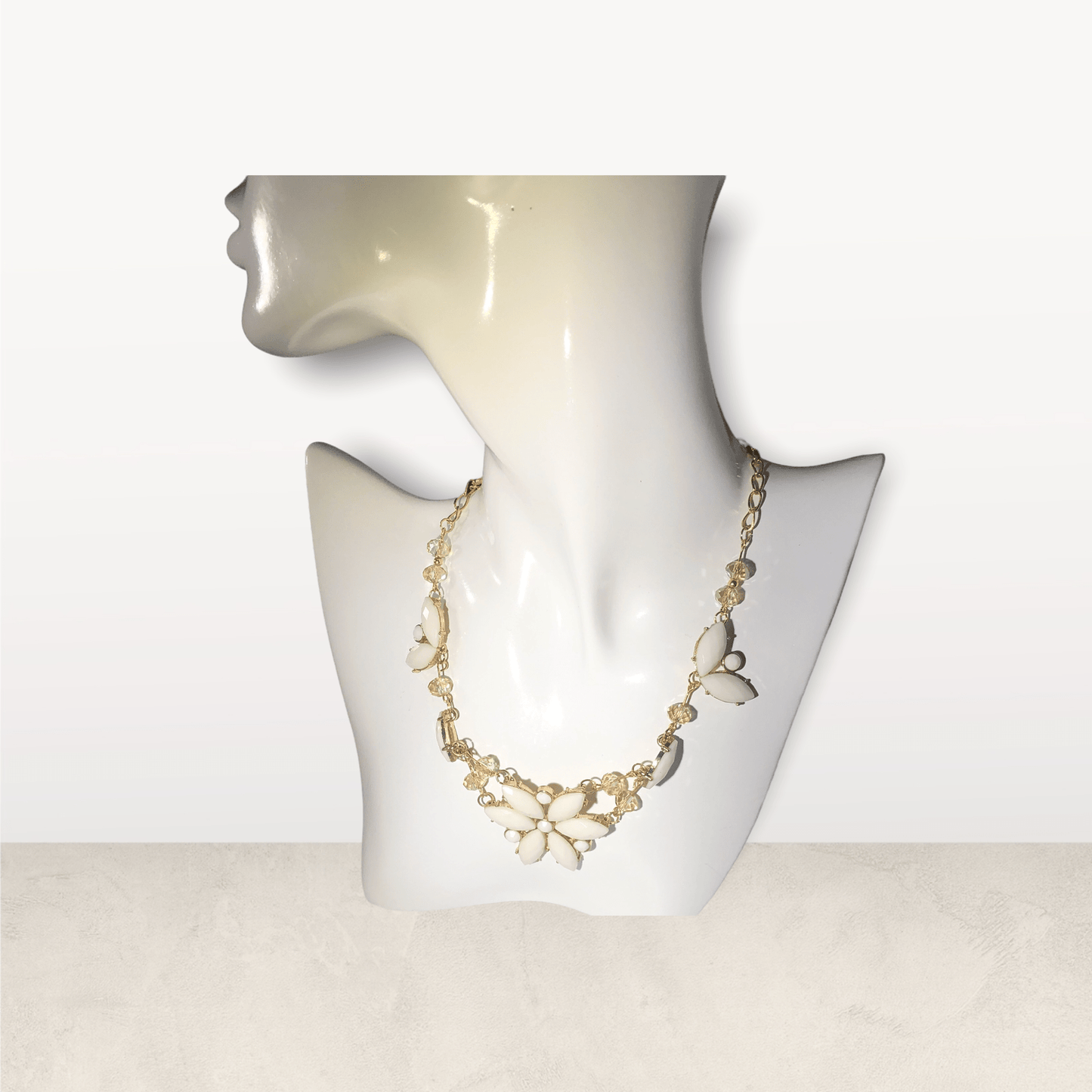 Flowery Vintage Style Bib Necklace
