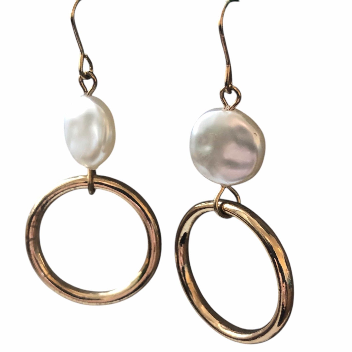 Gold-plated Hoop Earrings With Pearls