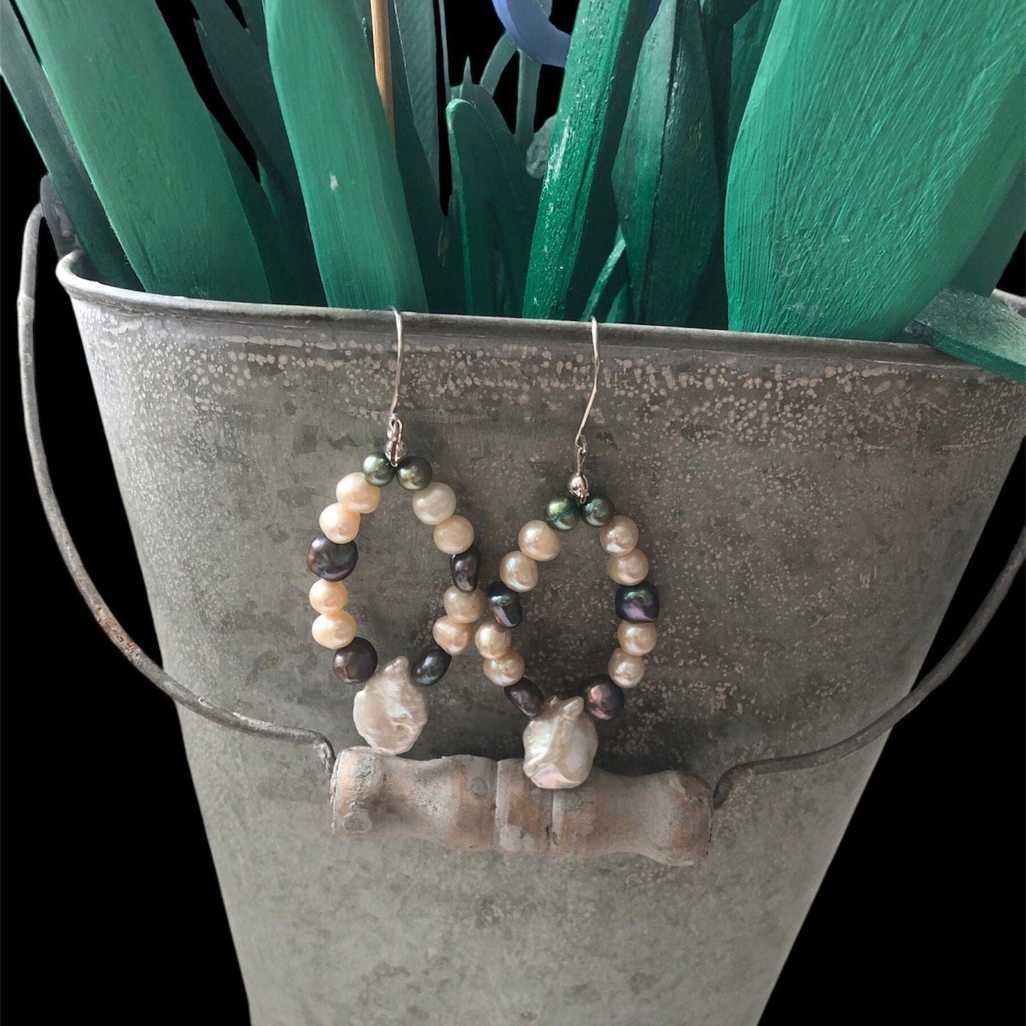 Handmade Freshwater Pearls Dangle Earrings