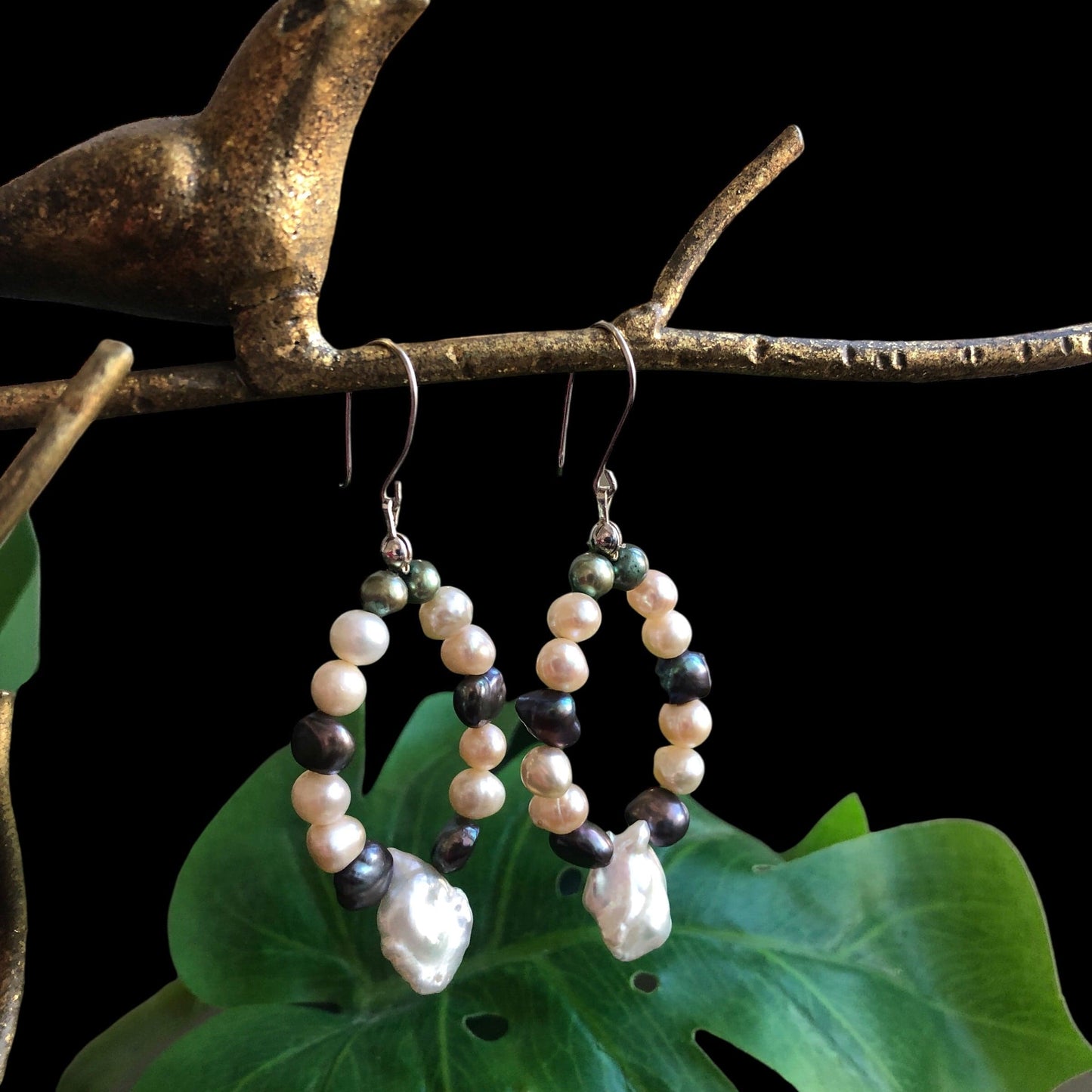 Handmade Freshwater Pearls Dangle Earrings