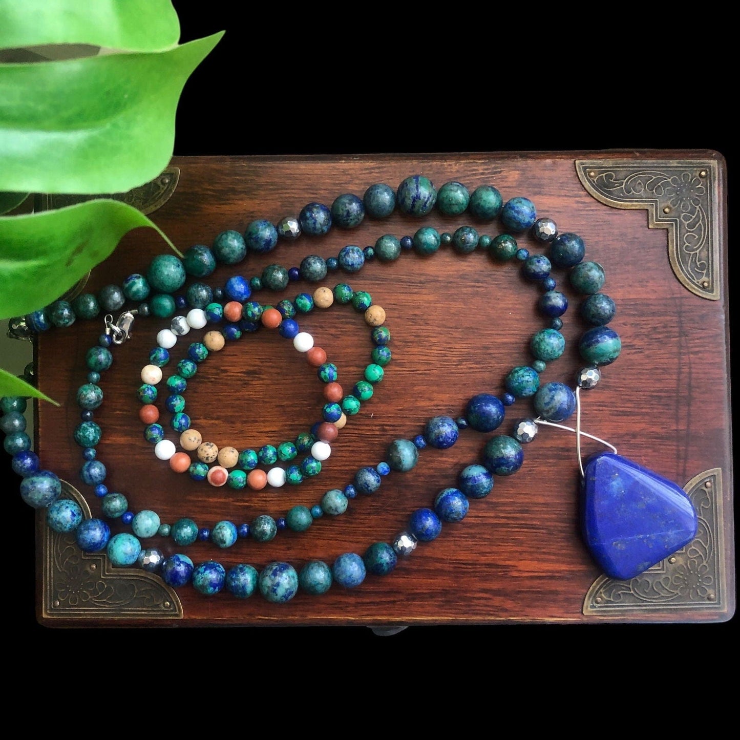 Lapis Lazuli and 925 Silver Beaded Necklace