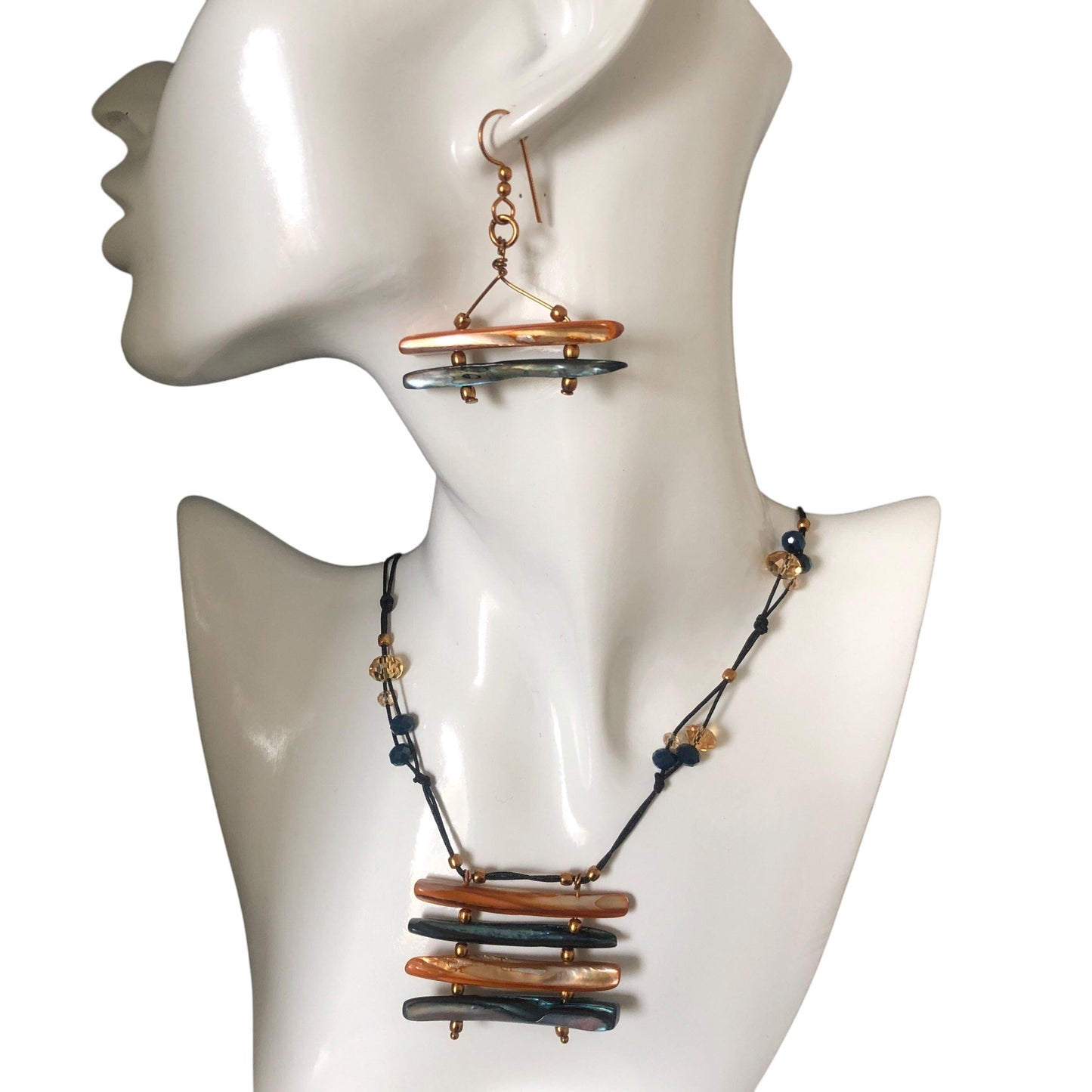 Mother Of Pearl Gold Plated Earrings