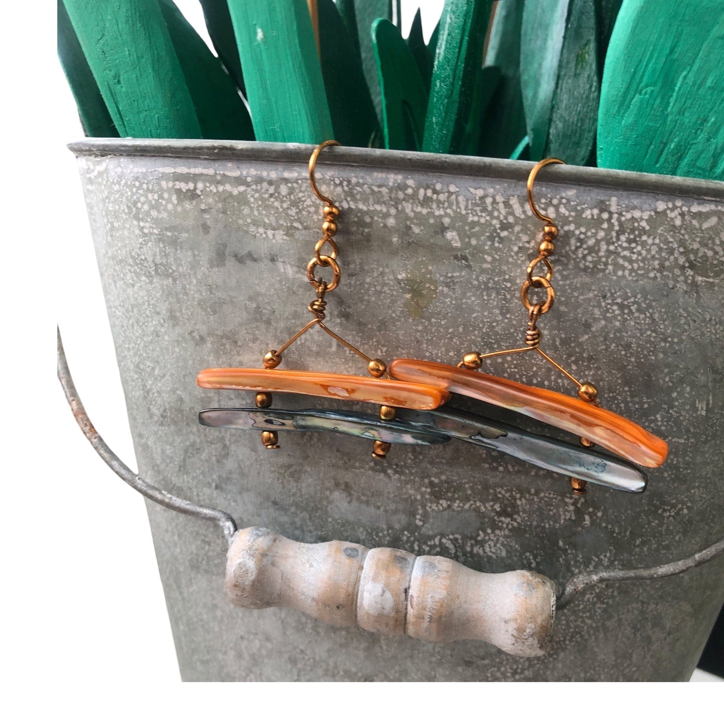 Mother Of Pearl Gold Plated Earrings