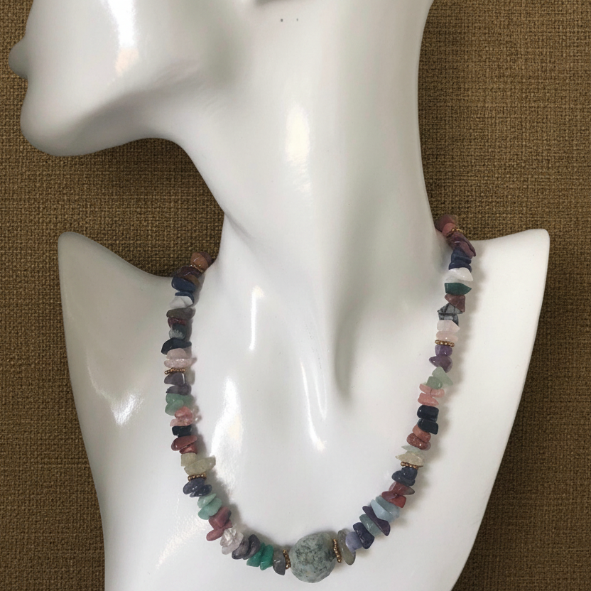 Multi-colour Natural Stones Beaded Necklace