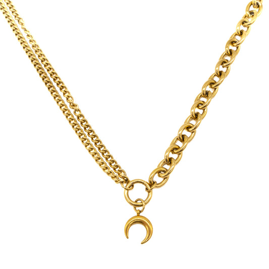 Selene Gold Crescent Moon Necklace