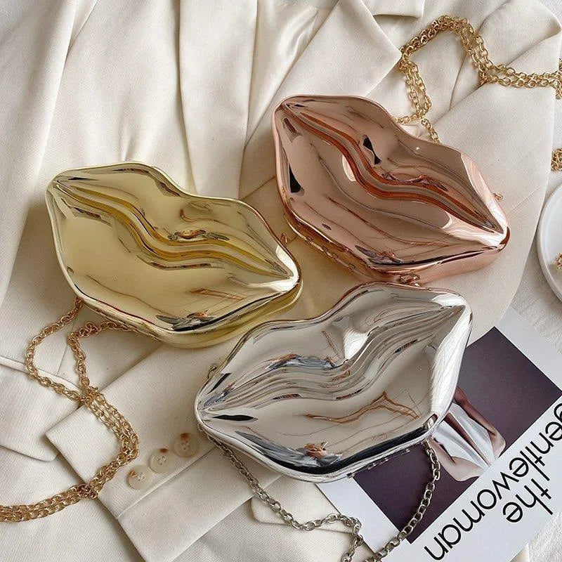women's small pvc lips streetwear square magnetic buckle shoulder bag crossbody bag
