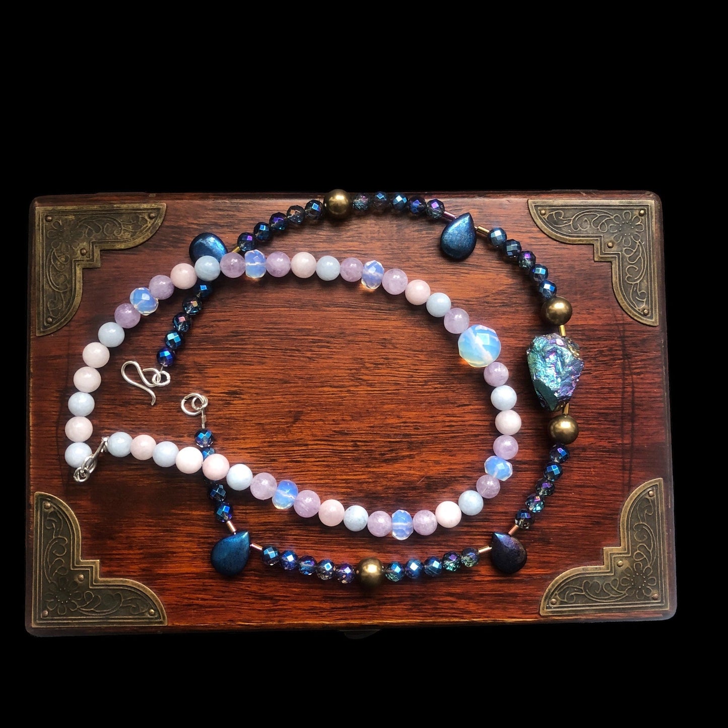 Quartz, Pyrite and Hematite Beaded Choker Necklace